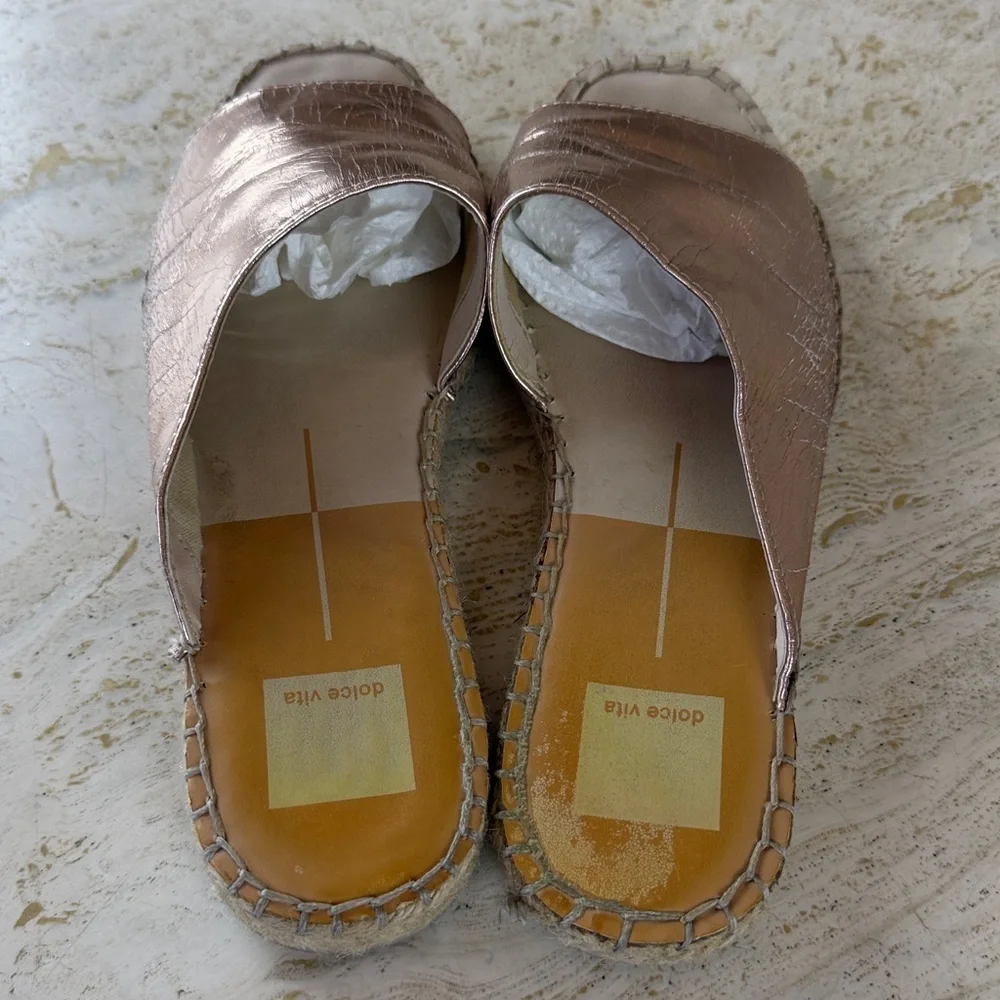 Dolce Vita Banji Women's Rose Gold Espadrille Slides size 7